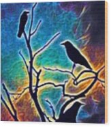 Crow Birds On Tree Bird 96 Wood Print