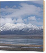 Crowley Lake - Winter - Sierra Nevada Mt. Range Wood Print