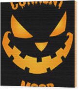 Current Mood Halloween Pumpkin Jack-o-lantern Wood Print