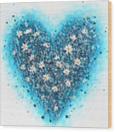 Daisy Heart Wood Print