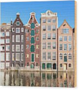 Damrak Houses, Amsterdam Wood Print