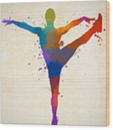 Dancer Color Splash Wood Print