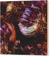 Dark Purple Garlic Abstract Wood Print