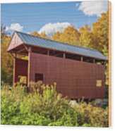 Day Covered Bridge, View 1, Washington County, Pa Wood Print