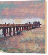 Day On The Pier In Swakopmund Wood Print