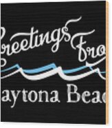 Daytona Beach Florida Water Waves Wood Print