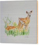 Deer Delight Wood Print