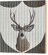 Deer On Metal Wood Print