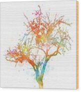 Design 169 Multicolor Tree Wood Print