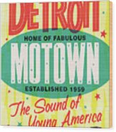 Detroit Motown Poster Wood Print