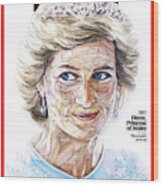 Diana, Princess Of Wales, 1987 Wood Print