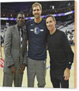 Dirk Nowitzki, Steve Nash, And Michael Finley Wood Print