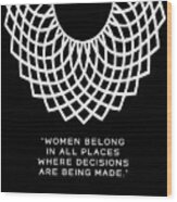 Dissent Collar, Rbg Poster, Ruth Bader Ginsburg Wood Print