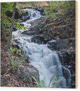 Dividend Pond Waterfall - Rocky Hill Ct Wood Print