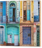 Doors Of Cuba Wood Print