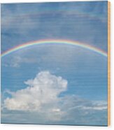 Double Rainbow At Sea Wood Print