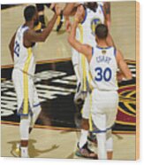 Draymond Green, Stephen Curry, And Kevin Durant Wood Print