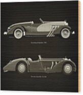 Duesenberg Sj Speedster  1933 And Mercedes-benz Ssk-710 1930 Wood Print