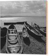 Dugout Canoes On San Blas Islands Panama Wood Print