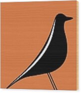 Eames House Bird On Orange Wood Print