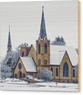 East Koshkonong Norwegian Lutheran Churches Viewed From The South East In Wintertime Wood Print