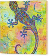 Electric Gecko Wood Print