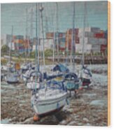 Eling Yacht Southampton Containers Wood Print