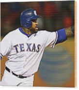 Elvis Andrus And Prince Fielder Wood Print