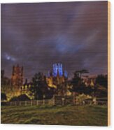 Ely Cathedral - Blue For The Nhs Iii Wood Print