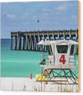 Emerald Pensacola Beach Florida Pier Wood Print