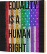 Equality Is A Human Right Lgbt Wood Print