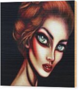 Estelle The Evil Stepsister Of Cinderella Painting By Tiago Azevedo Pop Surrealism Art Wood Print