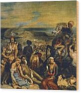 Eugene Delacroix / 'the Massacre At Chios', 1824, Oil On Canvas, 417 X 354 Cm. Wood Print