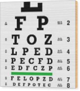 Eye-chart Wood Print