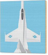 F-18 Hornet Jet Fighter Aircraft - Sky Wood Print