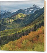Fall At Cascade Peak And Sundance From Alpine Loop 2 Wood Print