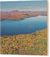 Fall At Maidstone Lake, Vermont Panorama Wood Print