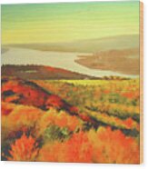 Fall On Hudson River - New York State Wood Print