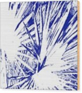 Fan  Palms -  Blue-white Abstract Wood Print
