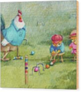 Father's Day Croquet Wood Print