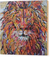 Fearless Lion Wood Print