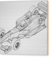 Ferrari Formula F1 Original Blueprint 2000 Wood Print