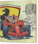 The Ferrari Legends - Kimi Raikkonen Wood Print