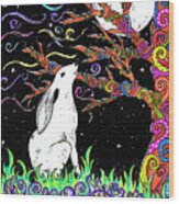 Festival Hare Wood Print