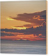 Fiery Blaze Painted Sunset Over Catalina Island Wood Print