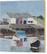 Findhorn Marina - Plein Air, 2015 Wood Print