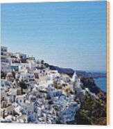 Fira Santorini Wood Print