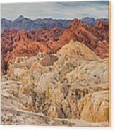 Fire Canyon Panorama Wood Print