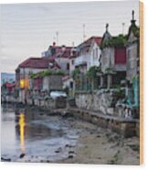 Fishing Town Of Combarro In Pontevedra Estuary At Low Tide Galicia Wood Print