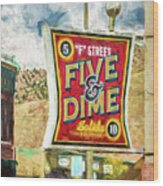 Five And Dime Salida Wood Print